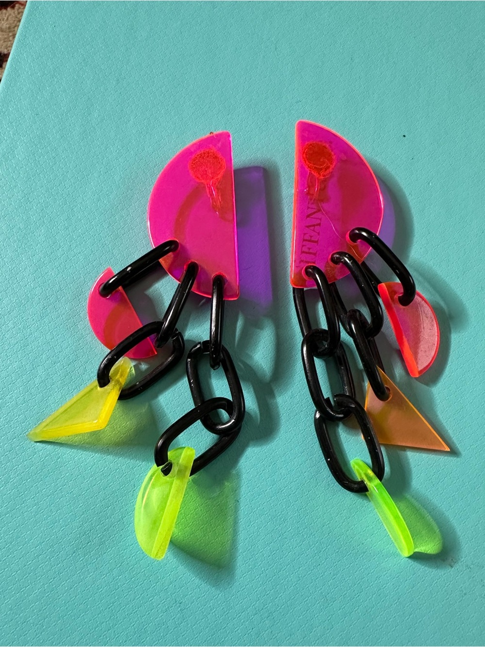 Vintage Post Modern Memphis Modern Acrylic Earrings